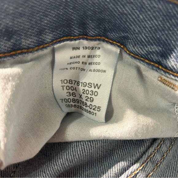 RUSTLER Blue Denim Straight Leg 4 Pocket Mens Jeans Size 36 X 29 #130273 - Picture 8 of 8